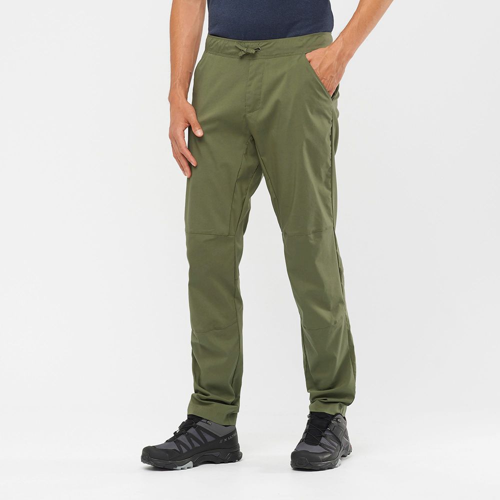 Salomon Israel OUTRACK TAPERED - Mens Pants - Olive (RVZG-40621)